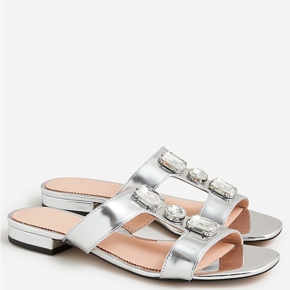 J. Crew Shoes - J Crew Hazel jeweled cutout sandals in metallic leather
Item BR614